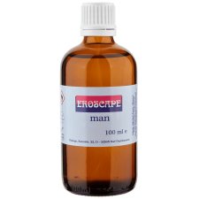 Preview: Eroscape Pheromone für den Mann - 100 ml Nachfüllflasche Preview: Eroscape Pheromone Nachfüllflasche für Männer, eine 100 ml Braunglasflasche mit Eroscape Label