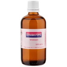 Preview: Eroscape Pheromone für die Frau - 100 ml Nachfüllflasche Preview: Eroscape Pheromone Nachfüllflasche für Frauen, eine 100 ml Braunglasflasche mit Eroscape Label
