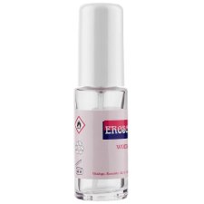 Preview: Eroscape Pheromone für die Frau - 20 ml Spray Preview: Eroscape woman Sprühflakon 20 ml Rundflasche mit Pumpzerstäuber und weißer Kappe, 80 Grad nach links gedreht